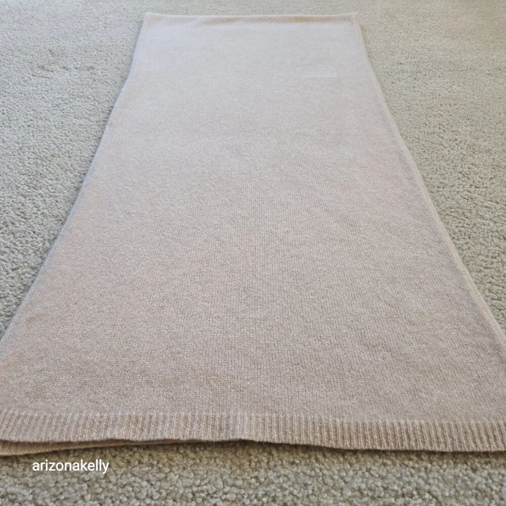 Thicker Cashmere Knit Scarf Tan
